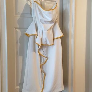 Strapless White and yellow sun dress